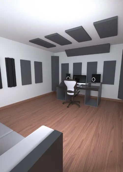 control de ruido para reducir reverberación y mejorar inteligibilidad; aplicación de ingeniería acústica.