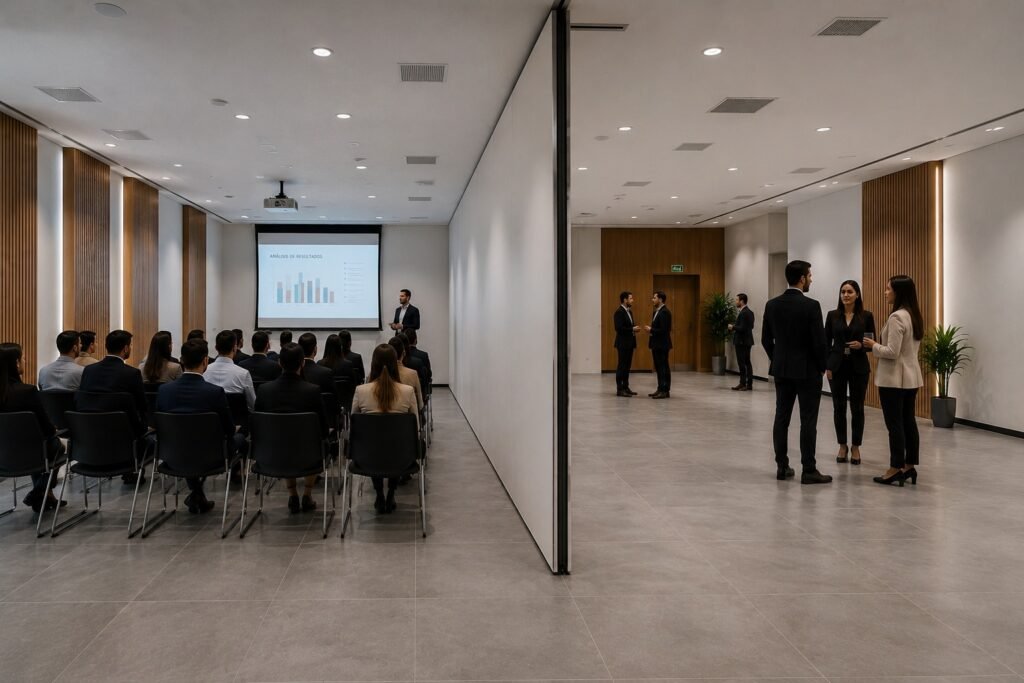 Servicio de instalacion de tabique acustico en salón de eventos de un hotel